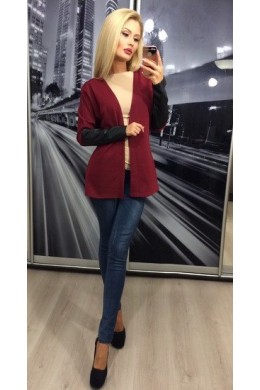 Кардиган рукава кожа